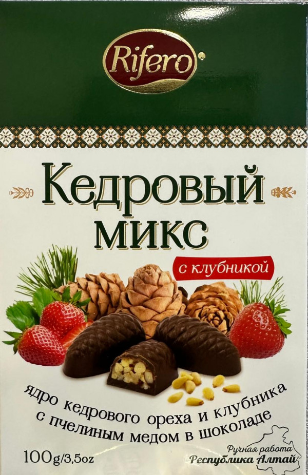 №1 Риф и ко Конфеты "Кедровый микс КЛУБНИКА" 100г     в Киселёвске